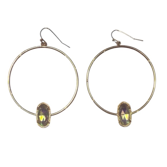 Kendra Scott Jewelry - Kendra Scott 14K Gold Plated Elora Hoop Earrings with Iridescent Stones
